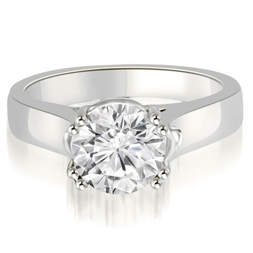 Platinum 0.45 cttw. Trellis Solitaire Round Cut Diamond Engagement Ring (I1, H-I)