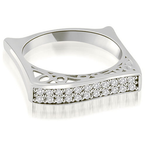 Platinum 0.22 cttw. Antique Style Square Diamond Wedding Ring (I1, H-I)