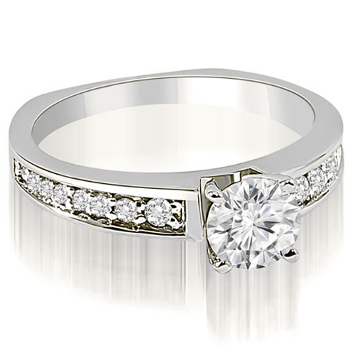 0.75 Cttw. Round Cut Platinum Diamond Engagement Ring