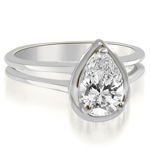 0.45 Cttw Pear Cut Platinum Diamond Engagement Ring