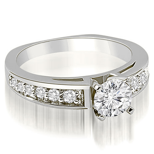 0.80 Cttw Round-Cut Platinum Diamond Engagement Ring