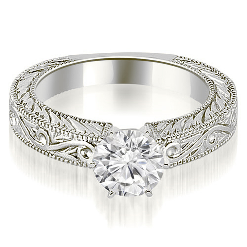 Platinum 0.45 cttw. Antique Round Cut Diamond Engagement Ring (I1, H-I)