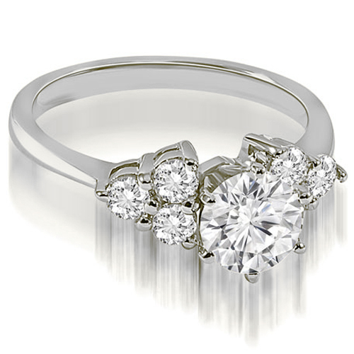 Platinum 1.05 cttw. Cluster Round cut Diamond Engagement Ring (I1, H-I)