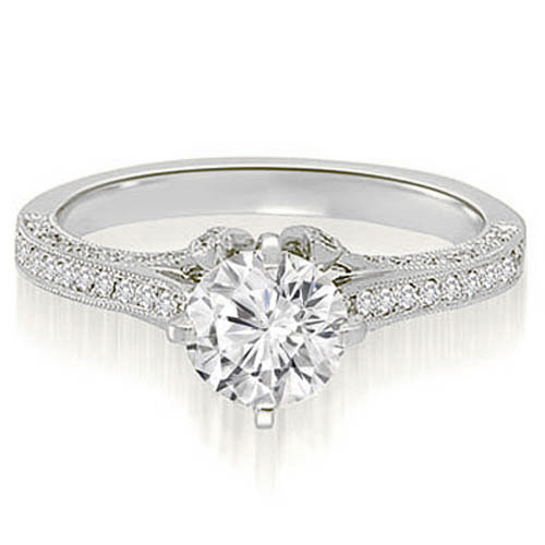 0.95 cttw Round-Cut Platinum Diamond Engagement Ring