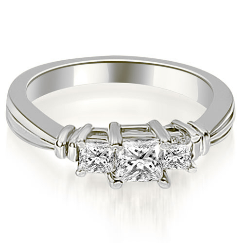 0.85 Cttw Princess Cut Platinum Diamond Engagement Ring