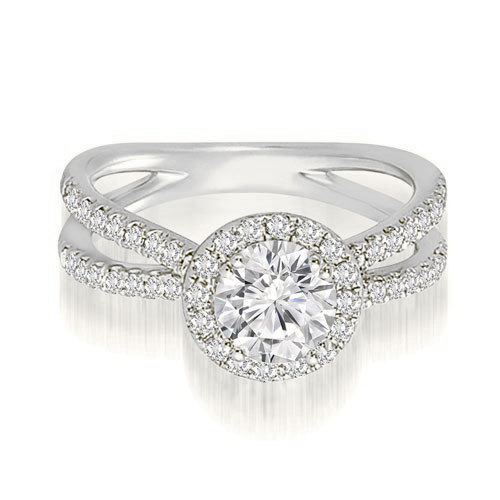 0.80 Cttw Round Cut Platinum Diamond Engagement Ring