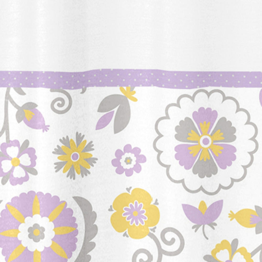 Sweet Jojo Designs Lavender and White Suzanna Shower Curtain
