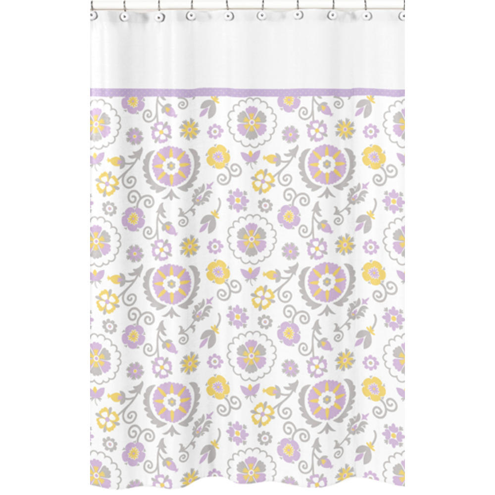 Sweet Jojo Designs Lavender and White Suzanna Shower Curtain