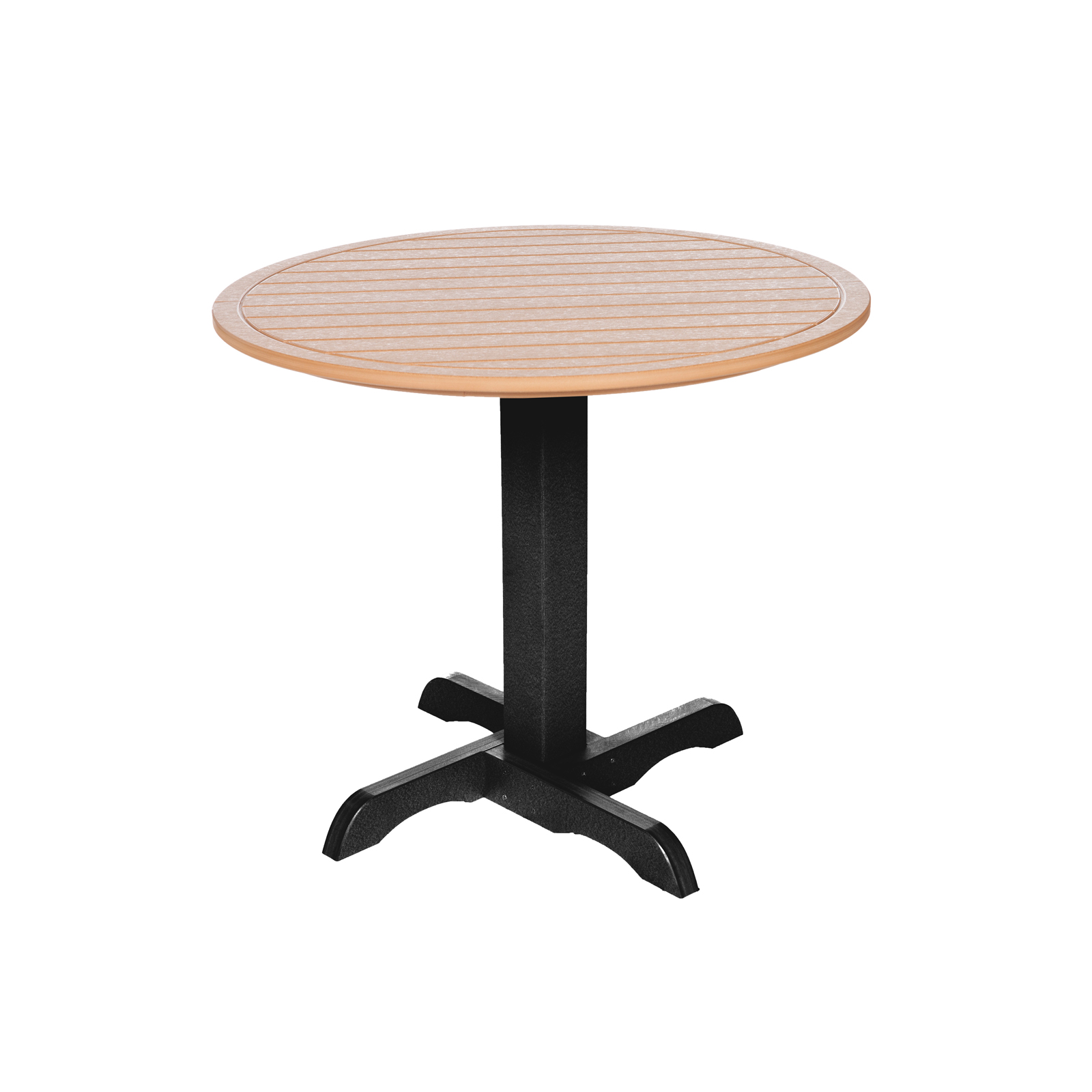 Caf&#233; Commercial Grade 35" Round Two-Tone Dining Table, Black/Cedar