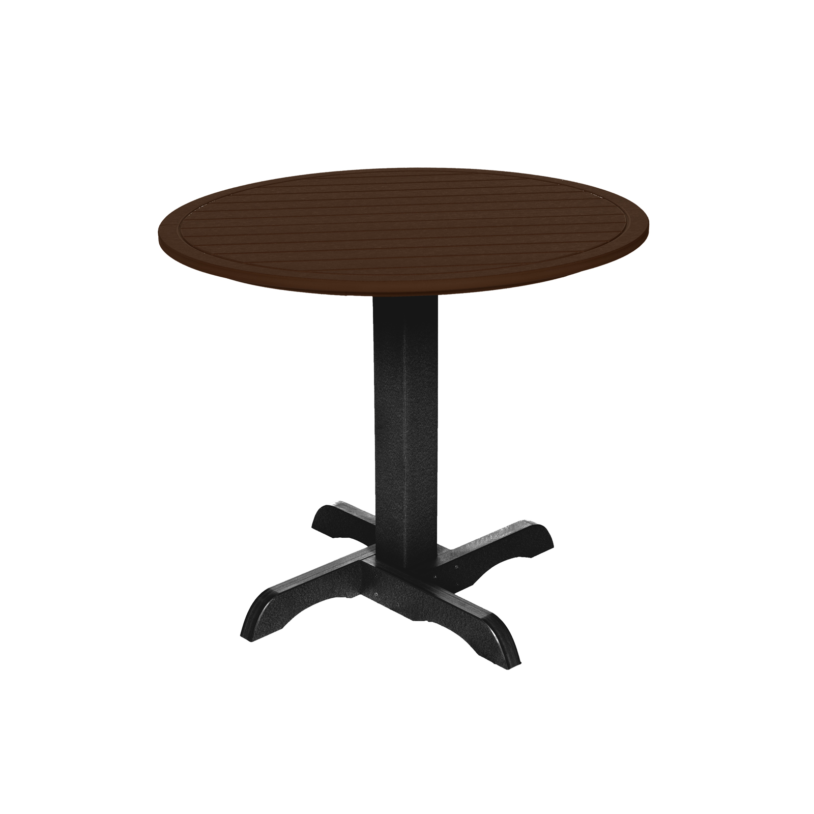 Caf&#233; Commercial Grade 35" Round Two-Tone Dining Table, Black/Brown