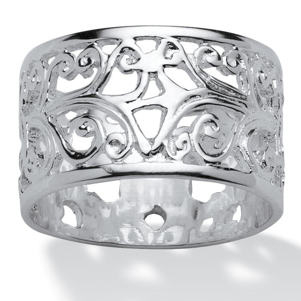 PalmBeach Jewelry Filigree Band in Sterling Silver
