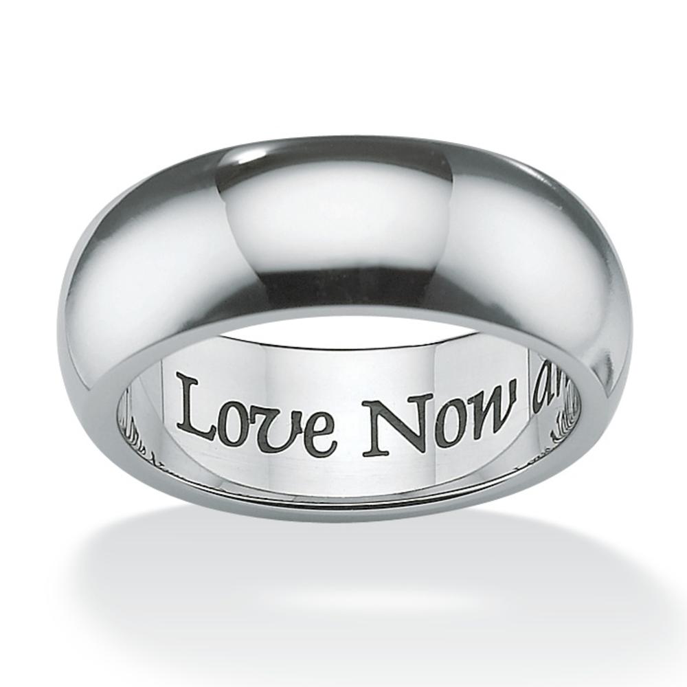 Stainless Steel Inspirational Message Wedding Band Ring 7mm