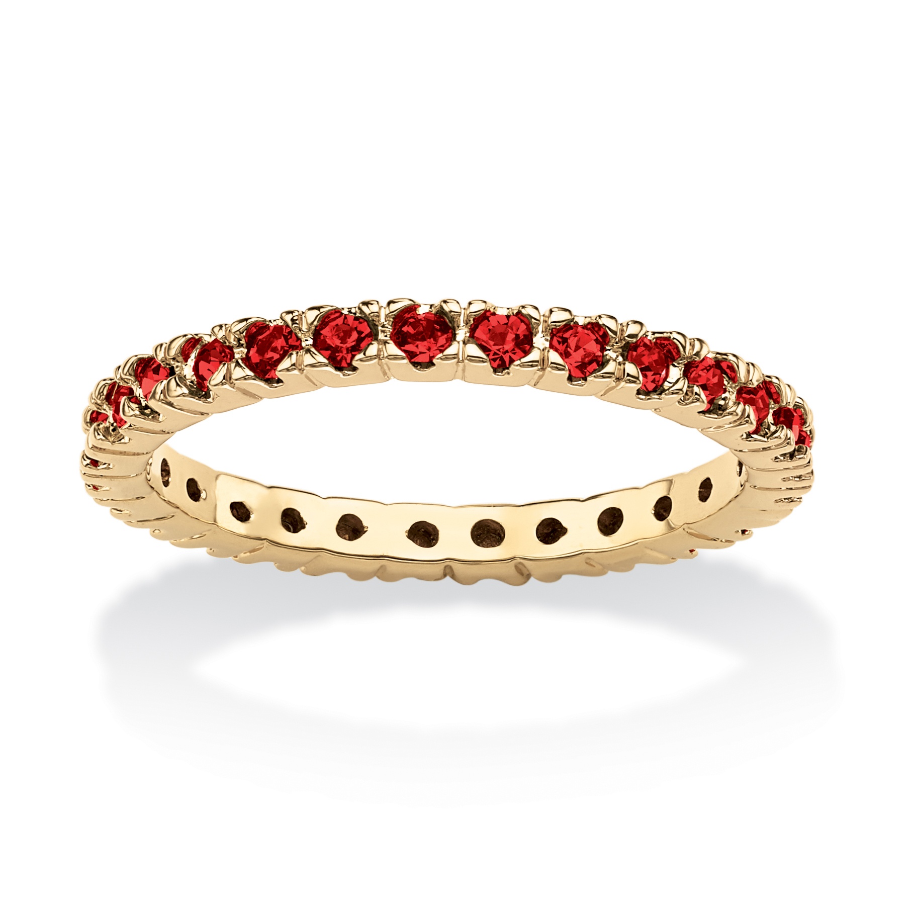 Round Birthstone 18k Gold Plated Stackable Eternity Band