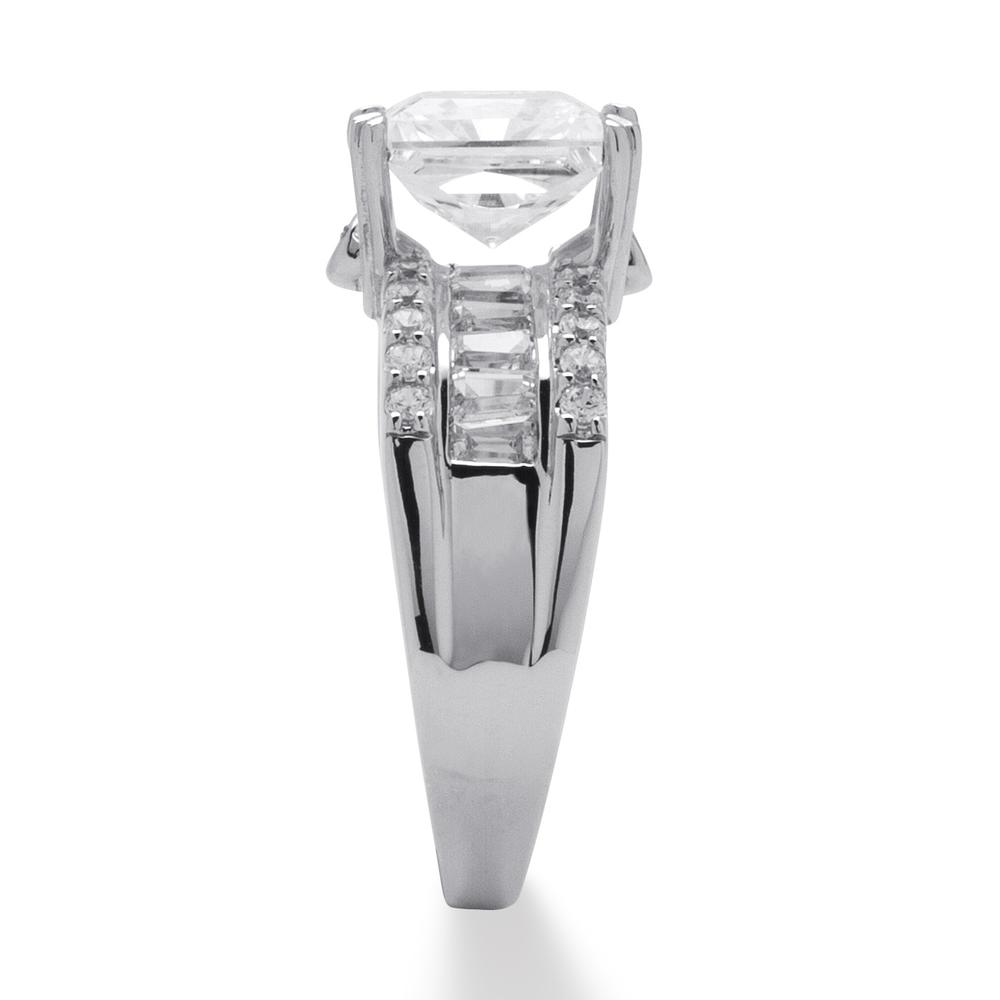 3.43 TCW Princess-Cut Cubic Zirconia Platinum over Sterling Silver Engagement Anniversary Ring