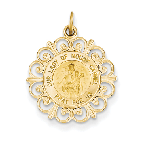 UPC 733526182423 - 14k Yellow Gold Our Lady of Mt. Carmel Medal Charm ...