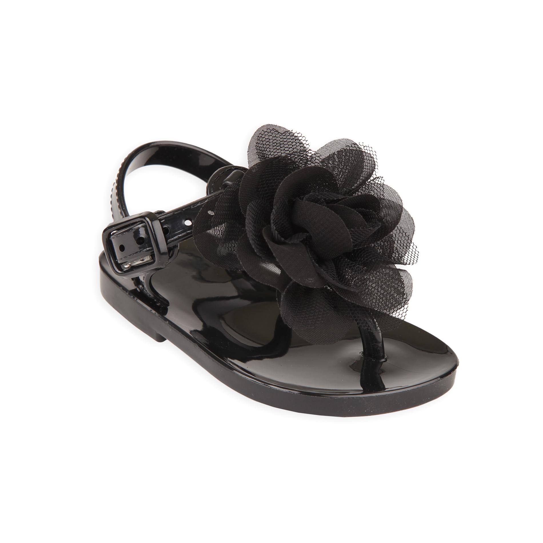 Infant  Toddler Girl's Black Glitter Gel Sandal - Clothing, Shoes ...