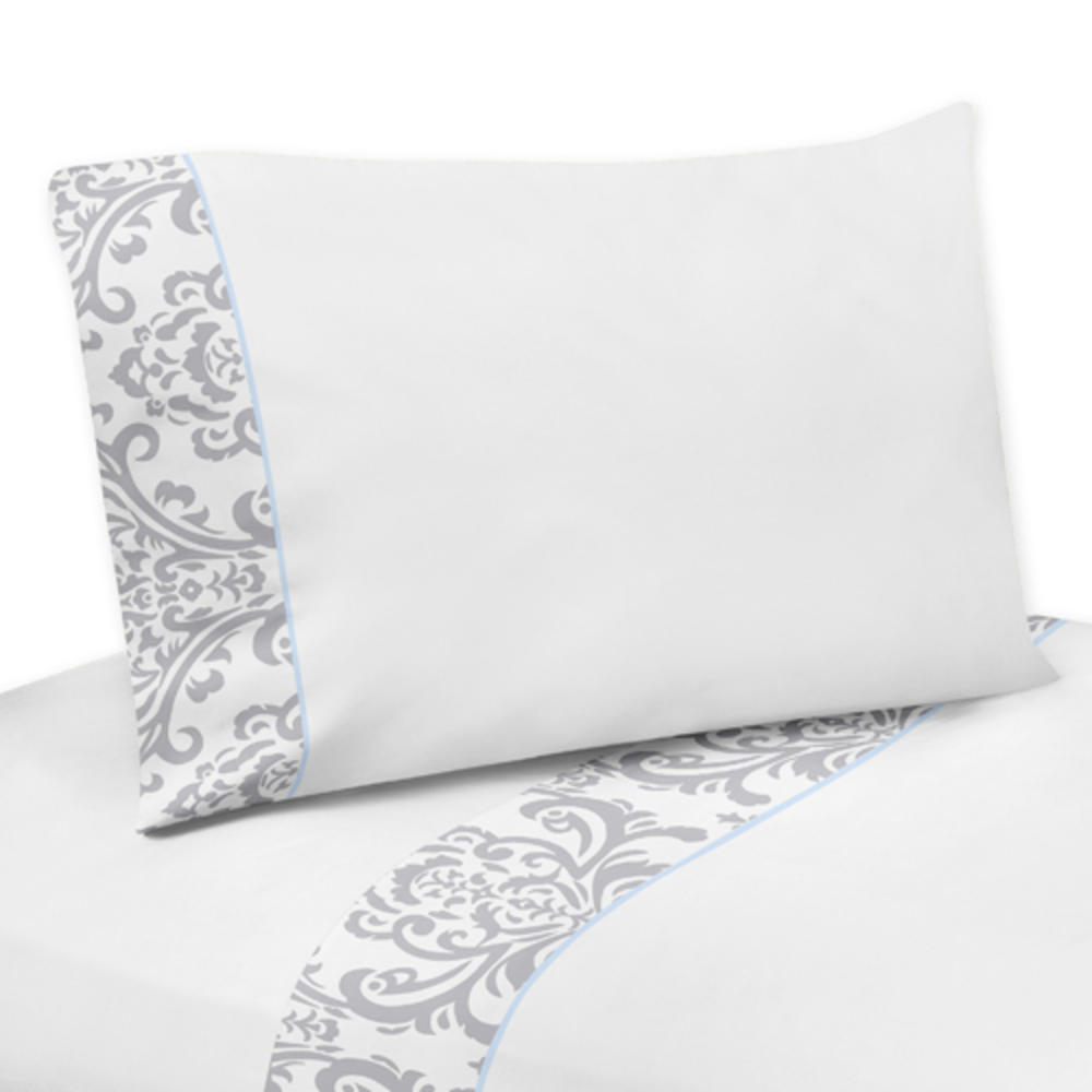 Sweet Jojo Designs Twin Sheet Set for the Blue and Gray Avery Collection