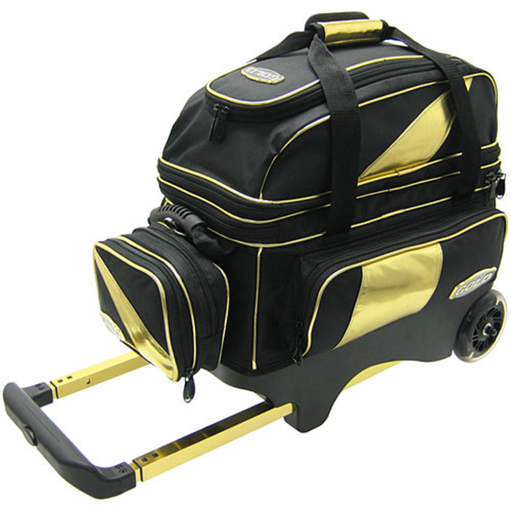 Gold Deluxe Double Roller Bowling Bag