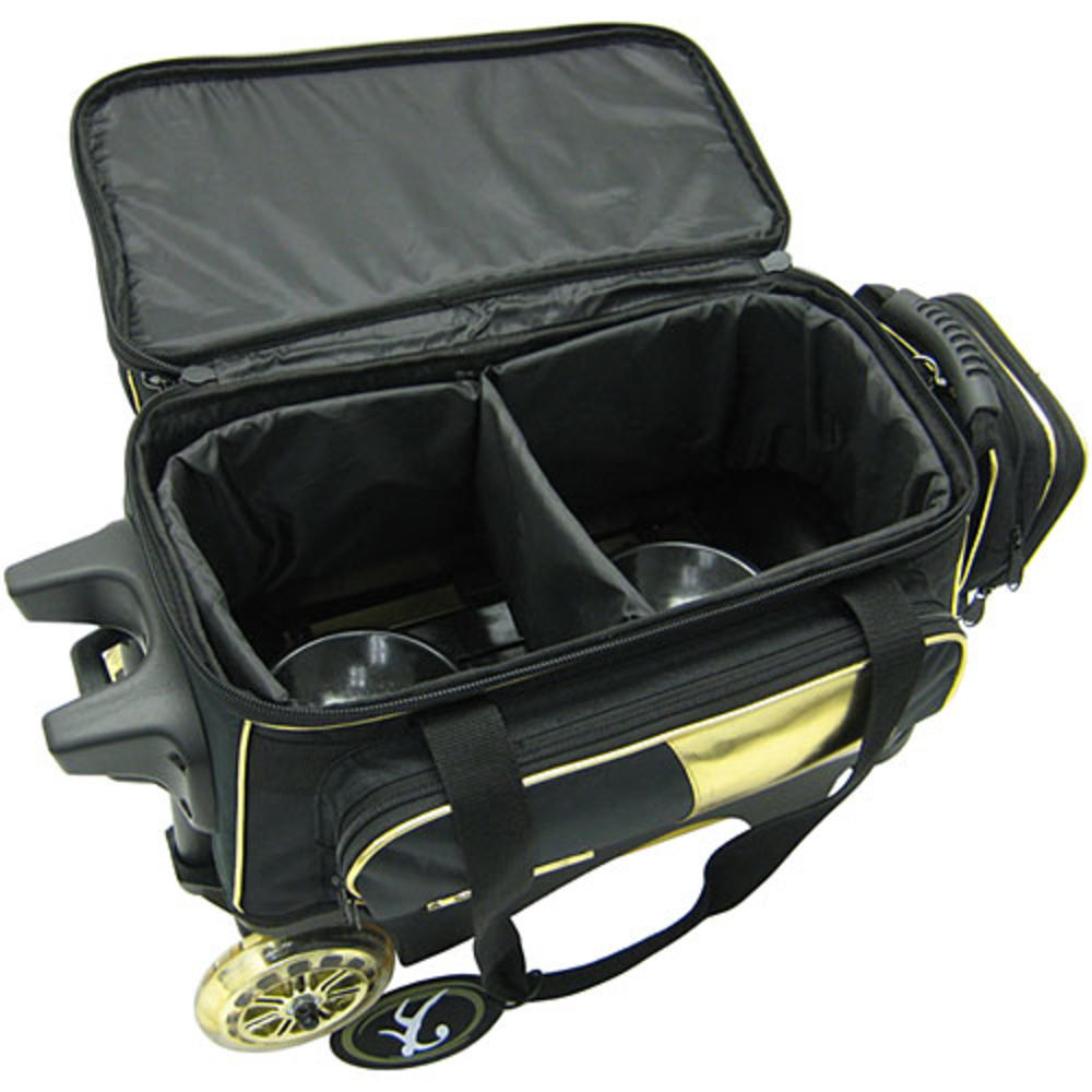 Gold Deluxe Double Roller Bowling Bag
