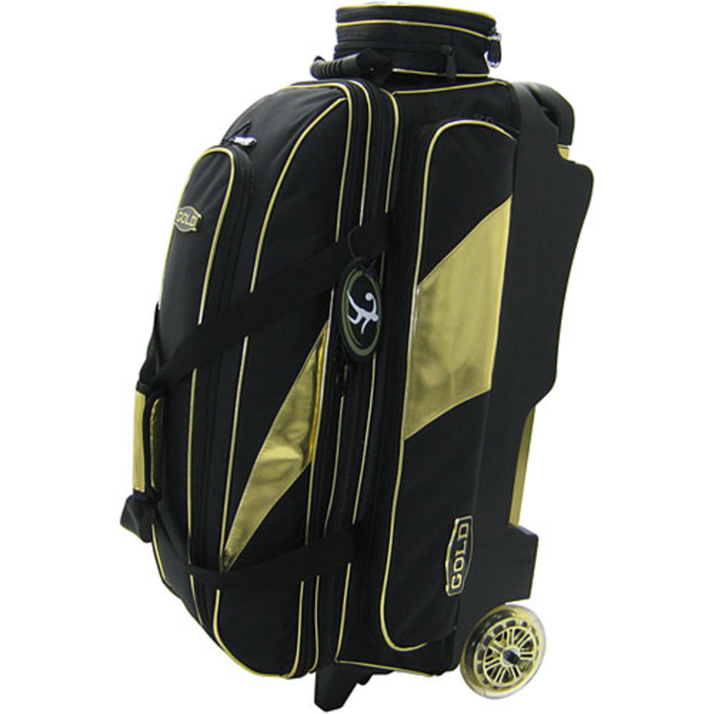 Gold Deluxe Triple Roller Bowling Bag
