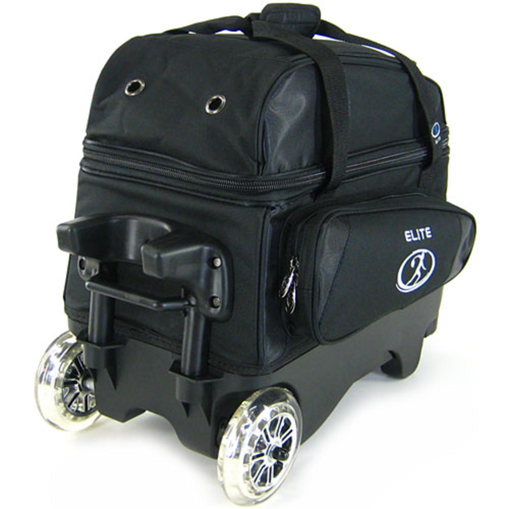 Deluxe Double Roller Black Bowling Bag