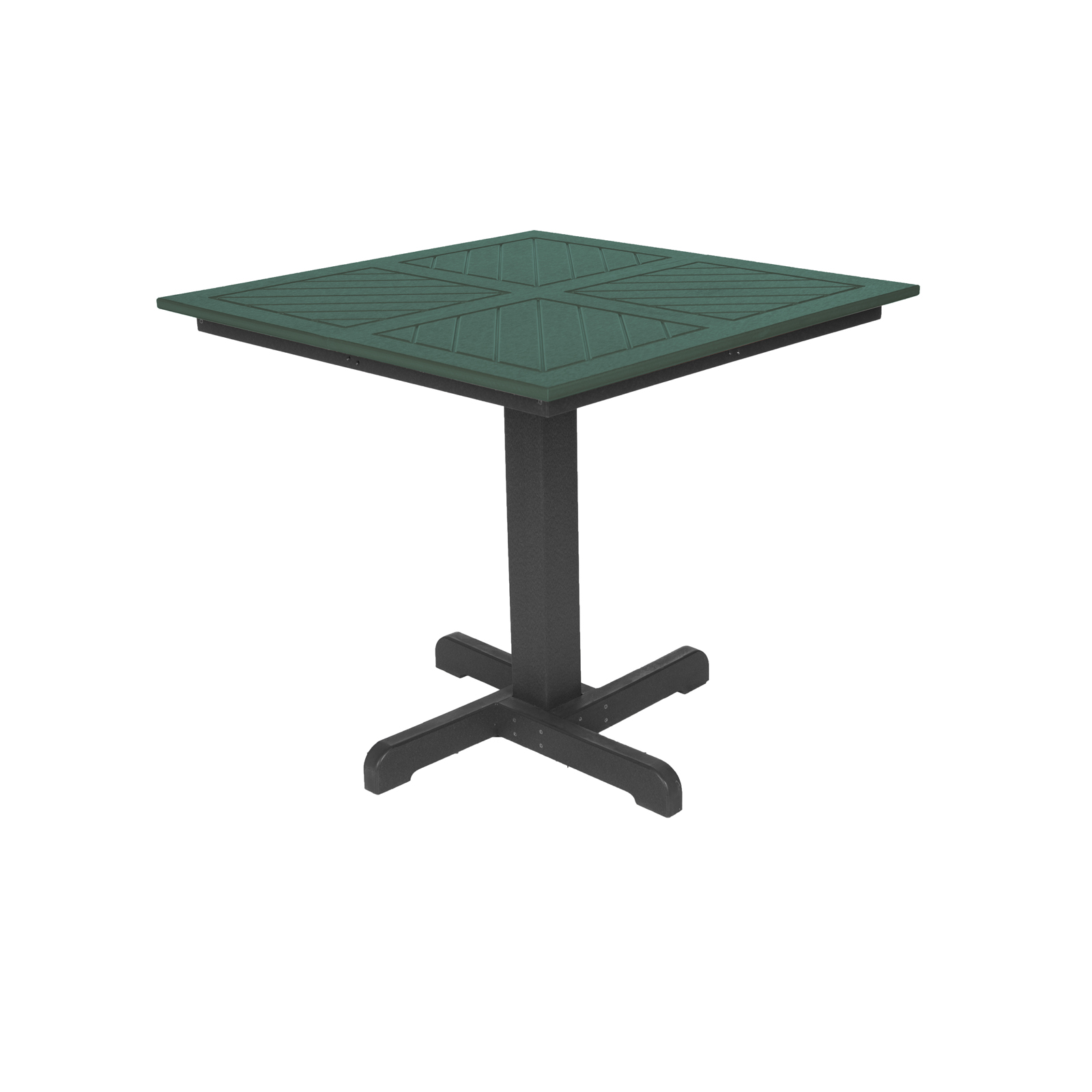 Caf&#233; Commercial Grade 35" Square Two-Tone Dining Table, Black/Green