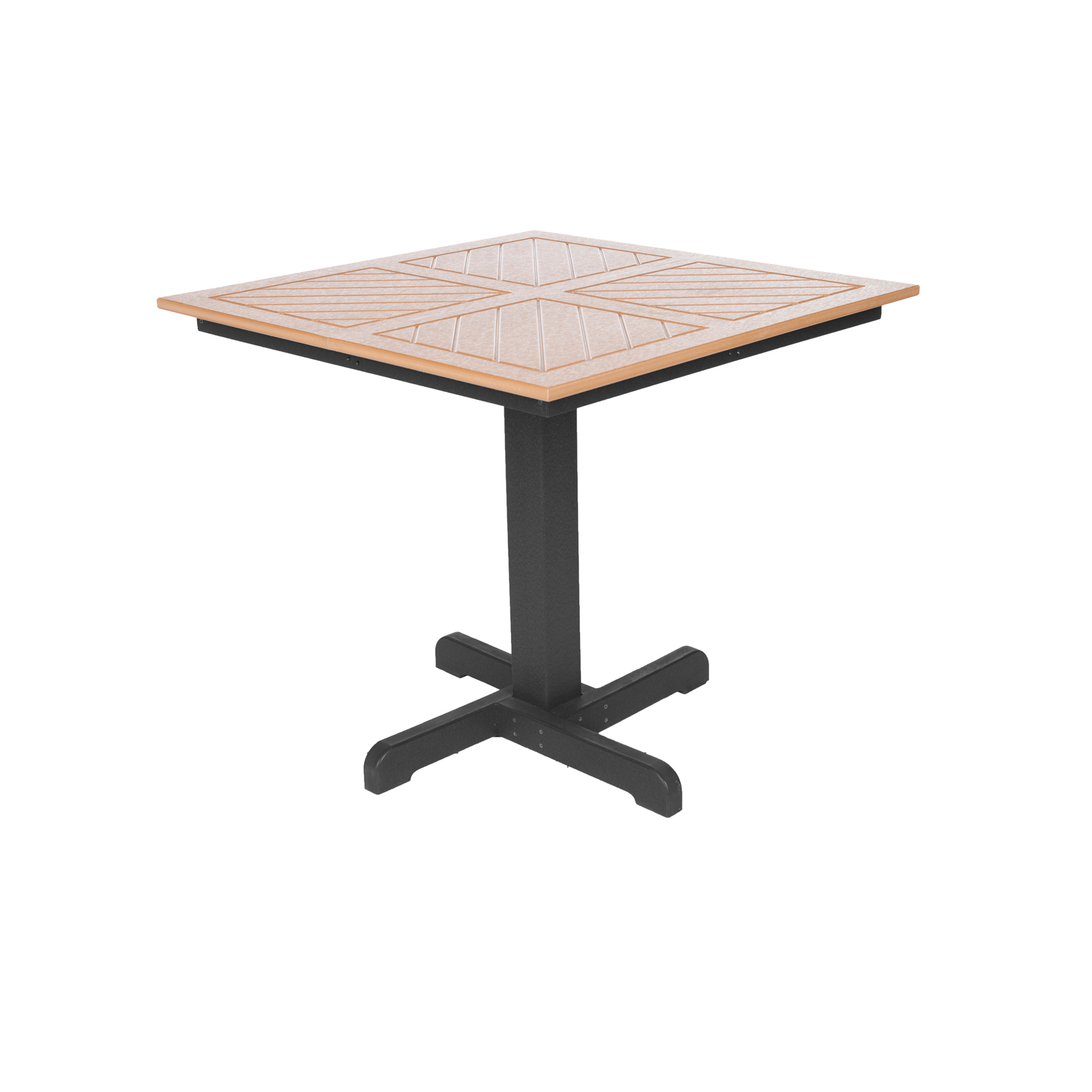 Caf&#233; Commercial Grade 35" Square Two-Tone Dining Table, Black/Cedar