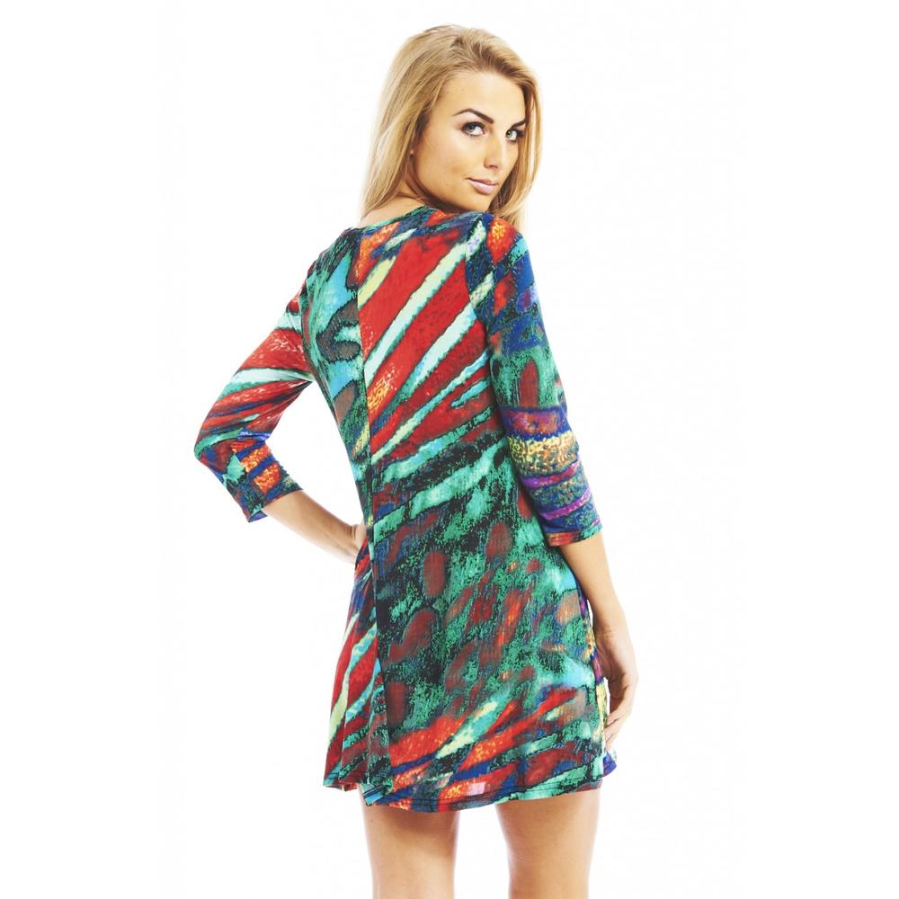 AX Paris Women&#8217;s Geo Printed Swing Dress - Online Exclusive