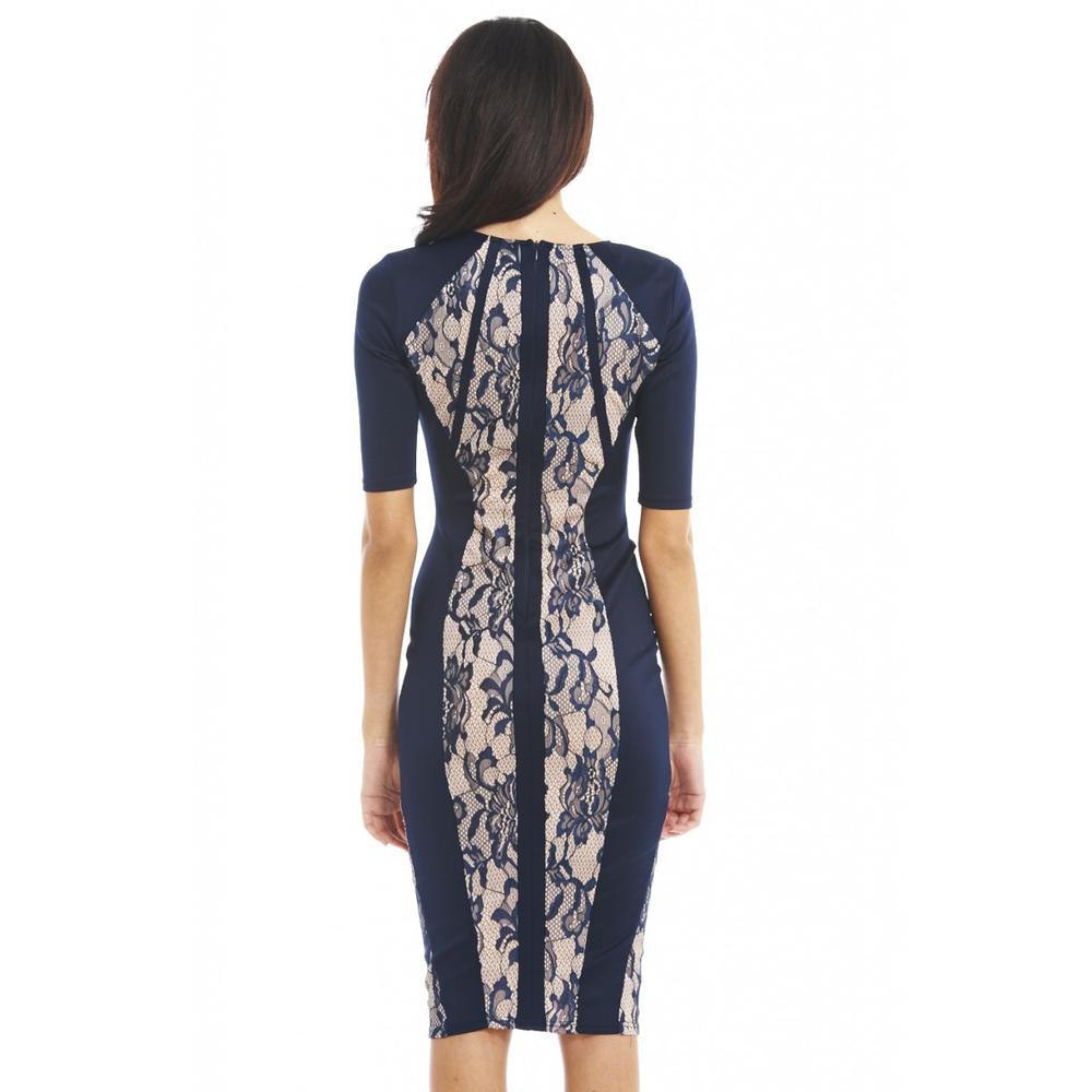 AX Paris Women&#8217;s Lace Panel Contrast Midi Dress - Online Exclusive