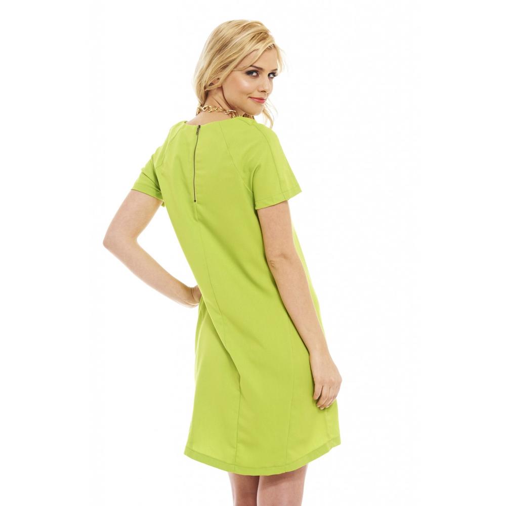 AX Paris Women&#8217;s Plain Smock Lime Dress - Online Exclusive