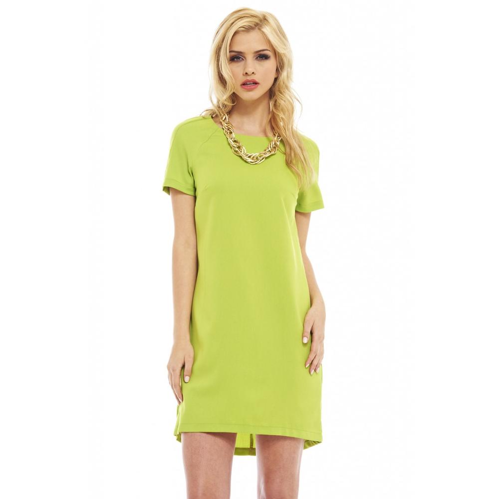 AX Paris Women&#8217;s Plain Smock Lime Dress - Online Exclusive