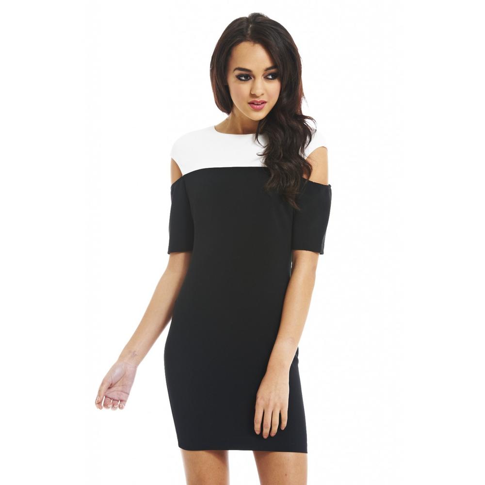 AX Paris Women&#8217;s Contrast Cut Out Shoulder Smock Dress - Online Exclusive