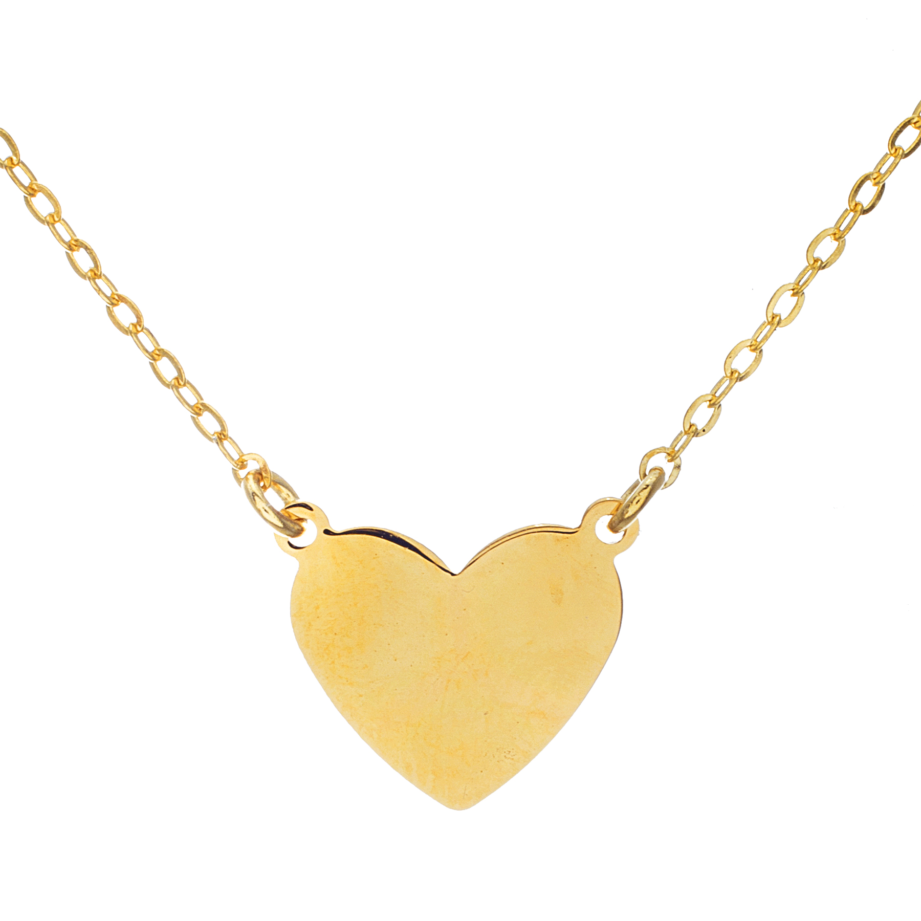Sterling Silver Gold Over Heart Necklace
