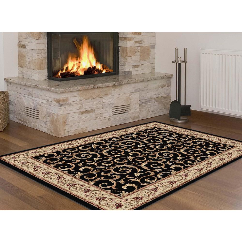 Elegance Westminster Red 5 ft. 3 in. Round Transitional Area Rug
