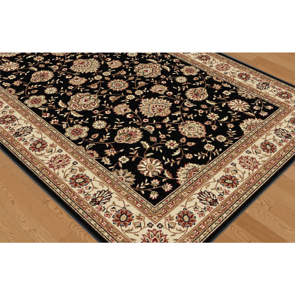 Elegance Raleigh Black 6 ft. 7 in. x 9 ft. 6 in. Oval Traditional Area Rug