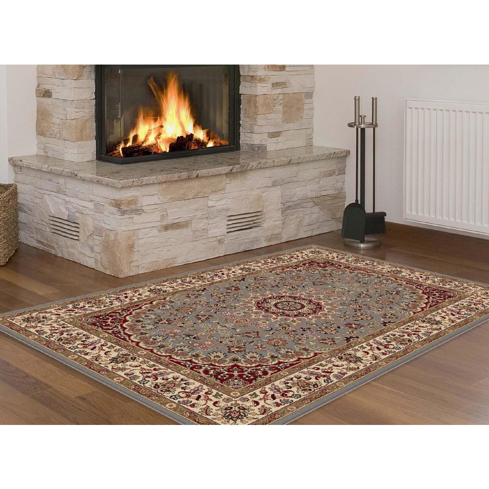 Elegance Victoria Blue 5 ft. 3 in. x 7 ft. 3 in. Oval Transitional Area Rug
