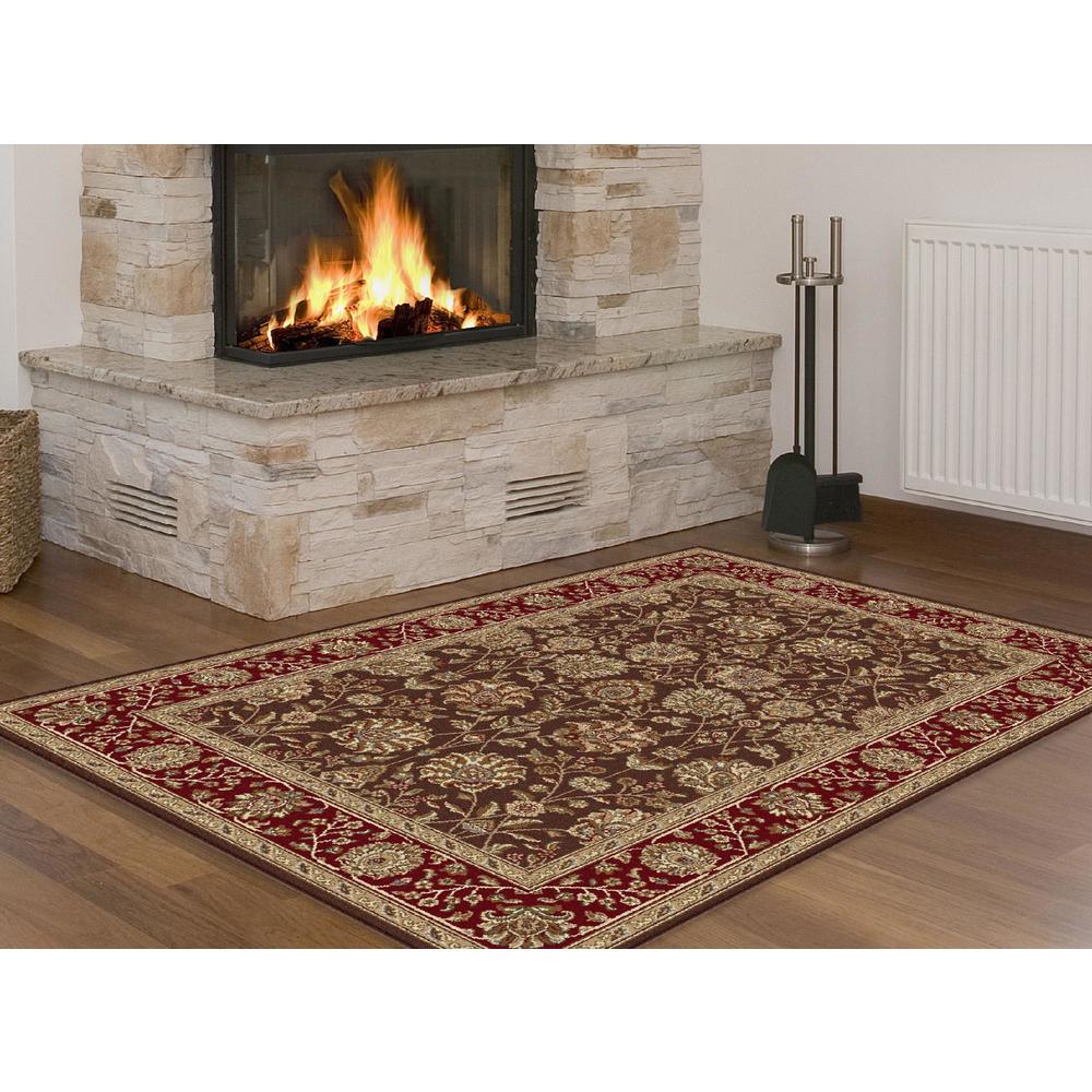 Elegance Marietta Brown 6 ft. 7 in. x 9 ft. 6 in. Oval Transitional Area Rug