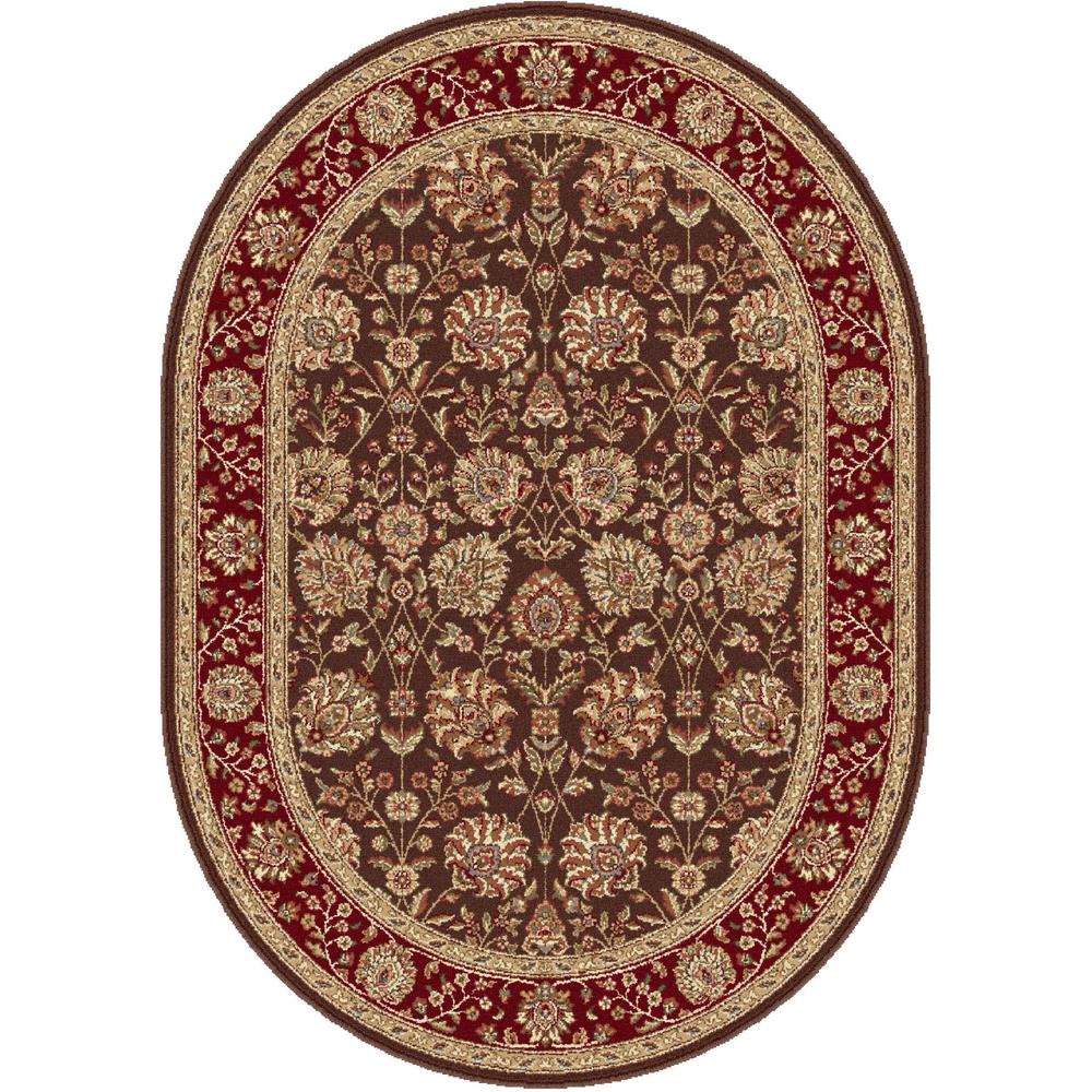 Elegance Marietta Brown 6 ft. 7 in. x 9 ft. 6 in. Oval Transitional Area Rug
