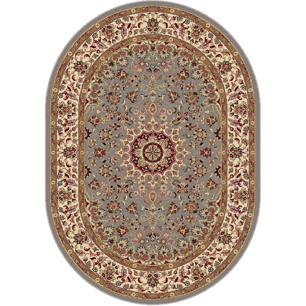Elegance Victoria Blue 6 ft. 7 in. x 9 ft. 6 in. Oval Transitional Area Rug