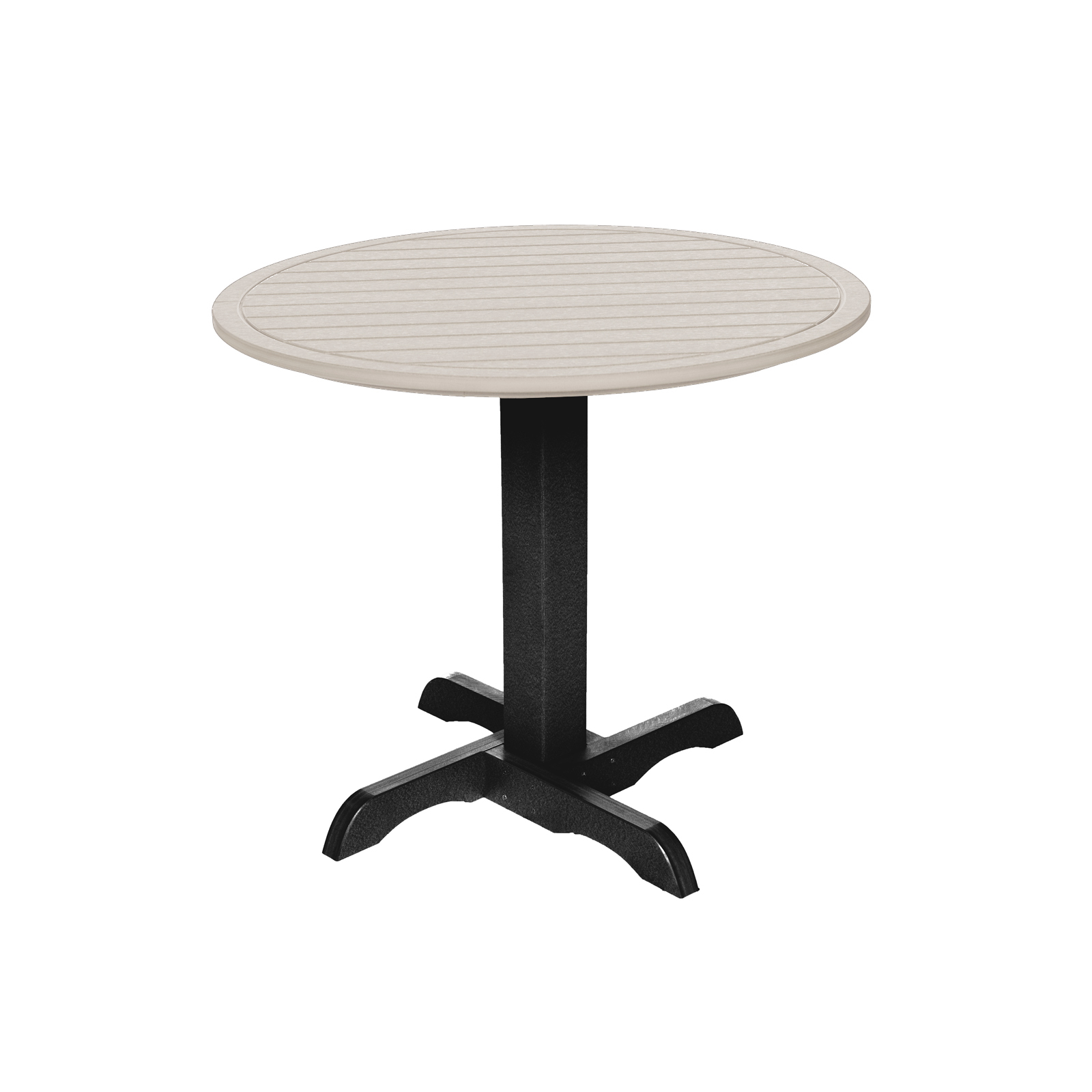 Caf&#233; Commercial Grade 35" Round Two-Tone Dining Table, Black/Driftwood