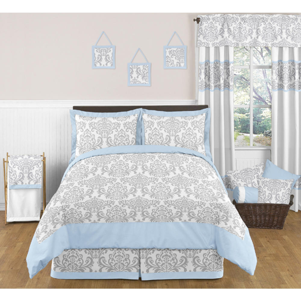 Sweet Jojo Designs Twin Sheet Set for the Blue and Gray Avery Collection