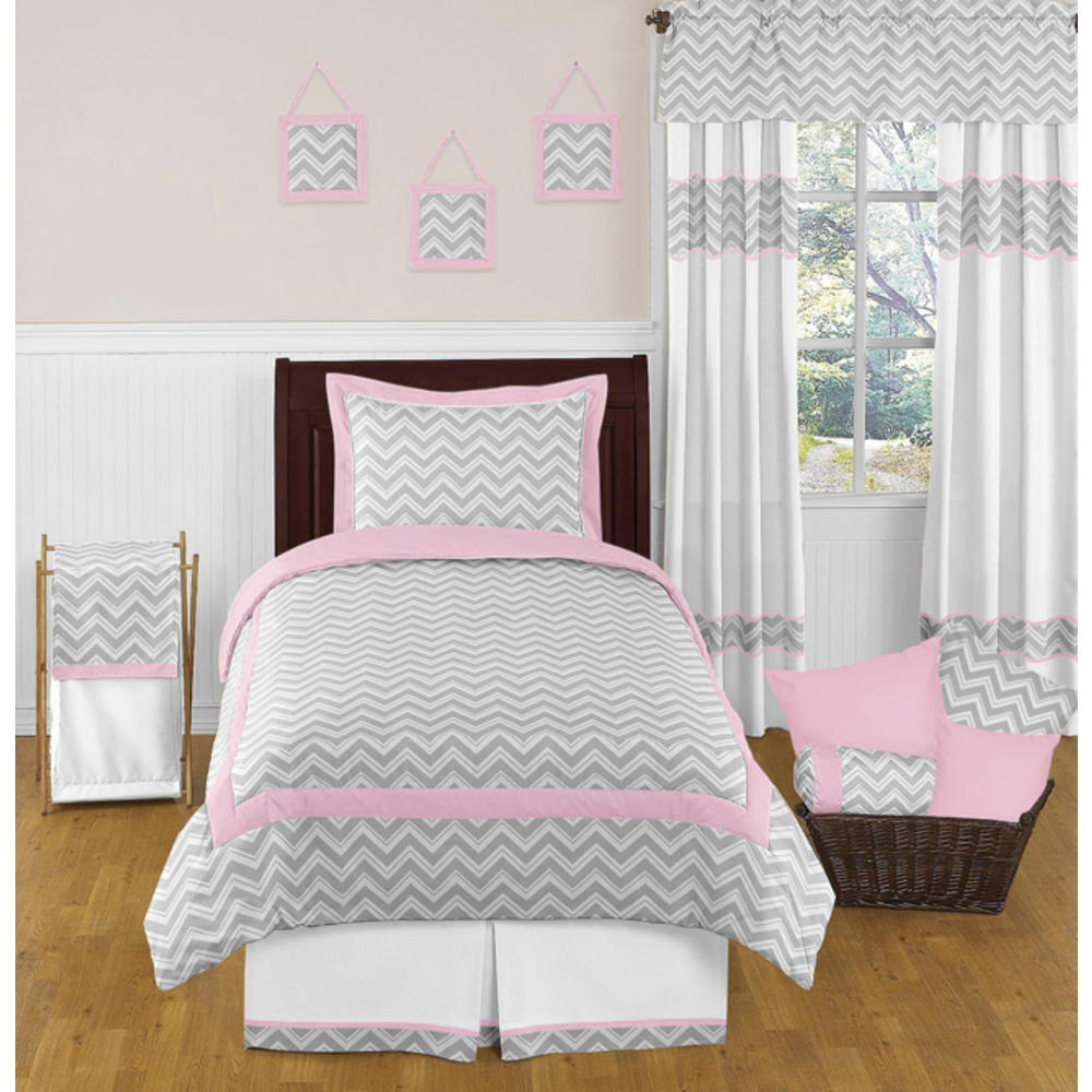 Sweet Jojo Designs Body Pillow Case for the Gray and Pink Zig Zag Collection by