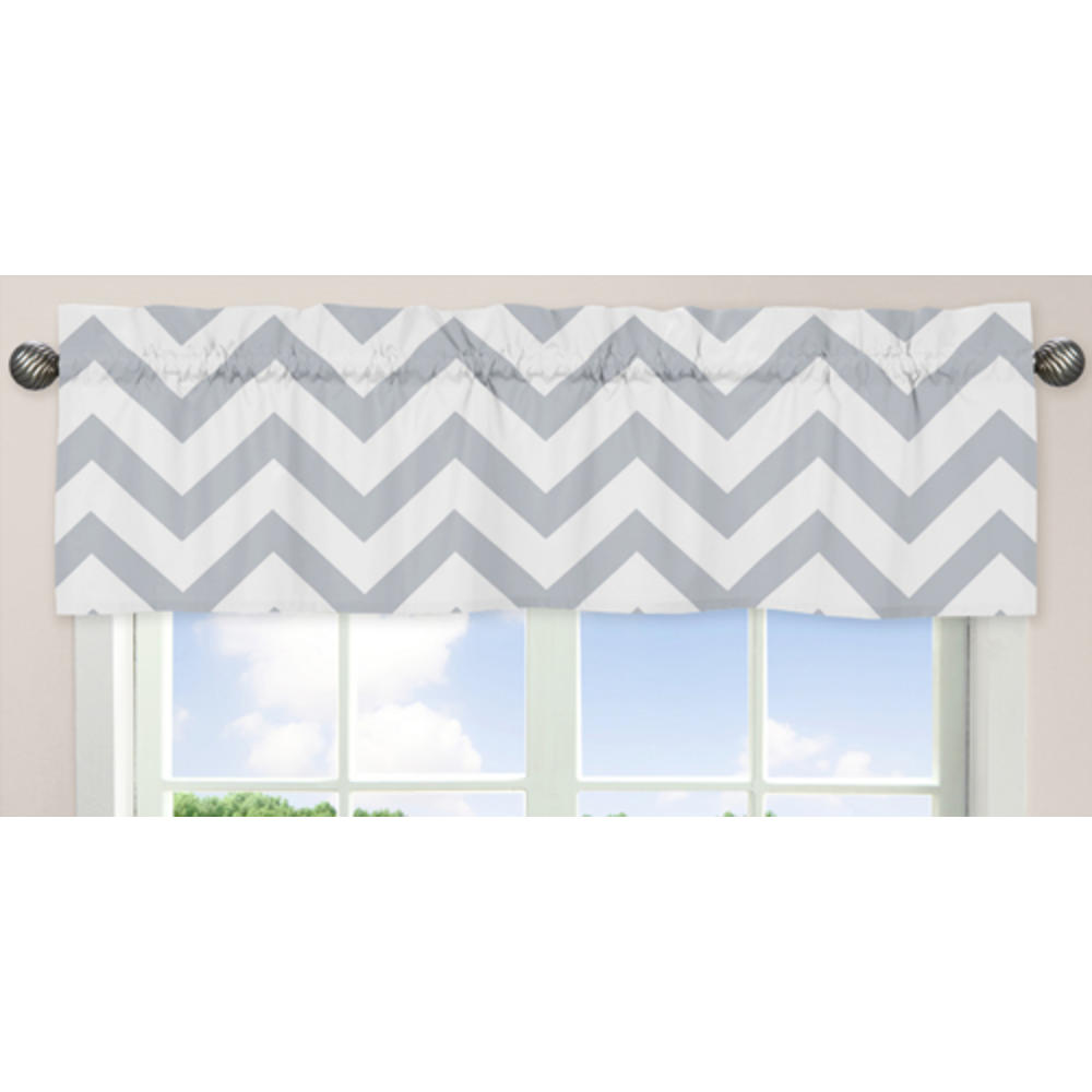 Gray and White Chevron Collection Window Valance