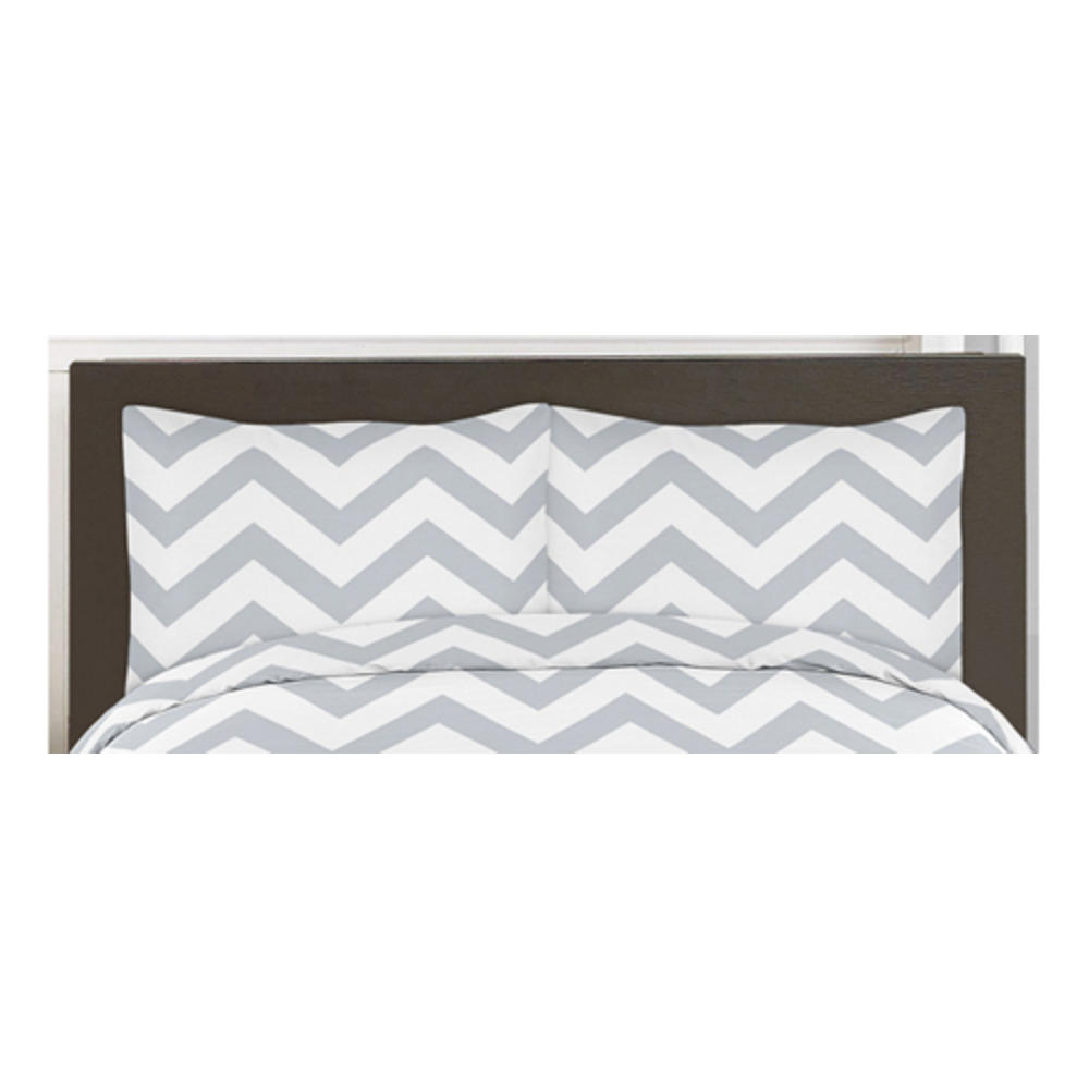 Sweet Jojo Designs Gray and White Chevron Collection 3pc Full/Queen Bedding Set