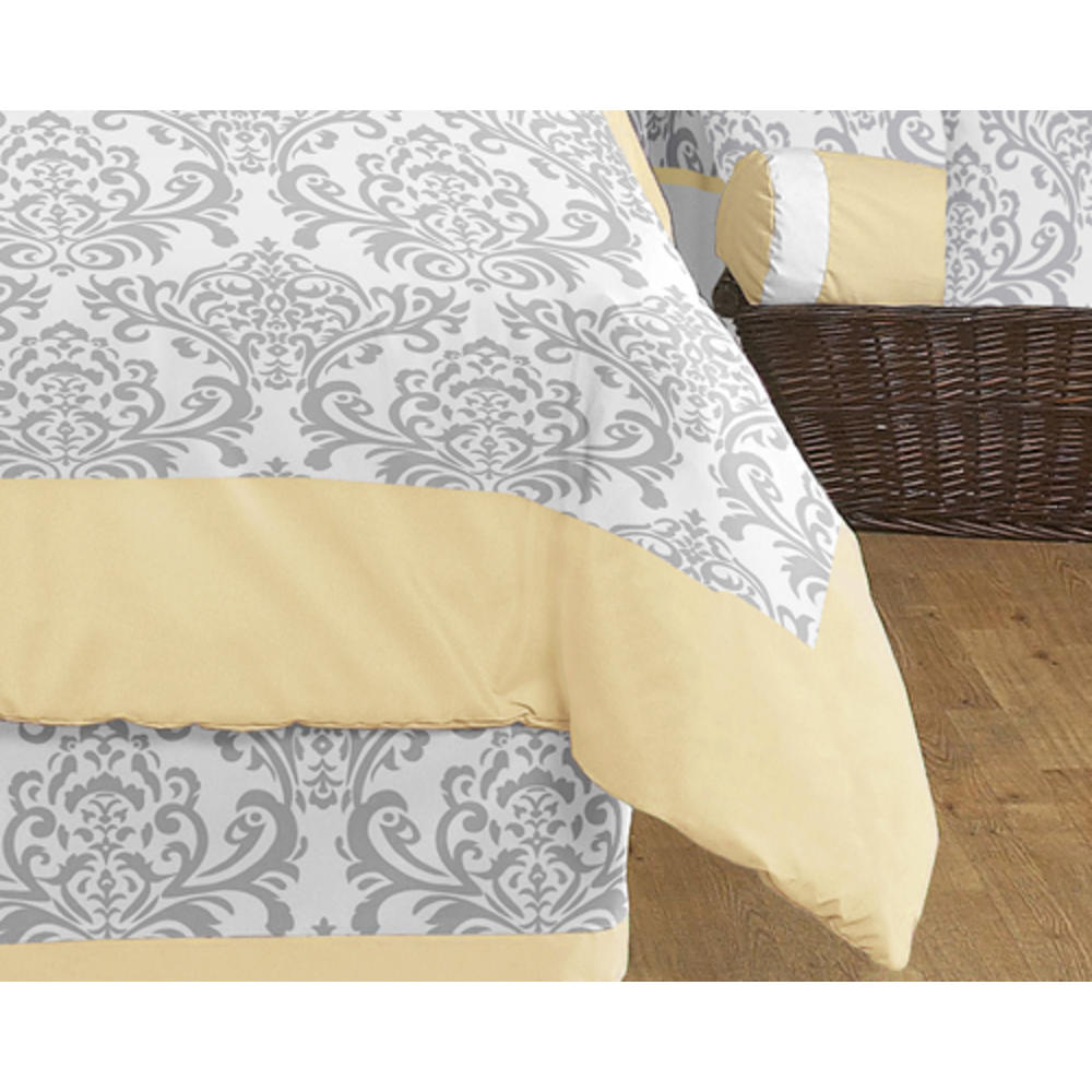 Sweet Jojo Designs Yellow and Gray Avery Collection 3pc Full/Queen Bedding Set