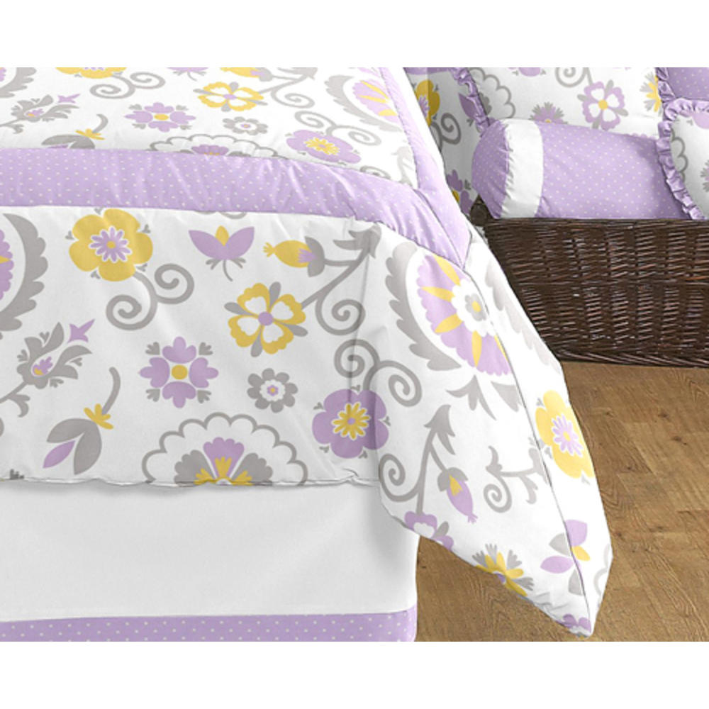 Sweet Jojo Designs Lavender and White Suzanna Collection 3pc Full/Queen Bedding Set