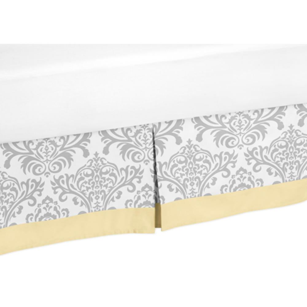 Sweet Jojo Designs Yellow and Gray Avery Collection Queen Bed Skirt