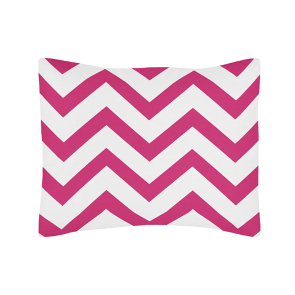 Sweet Jojo Designs Hot Pink and White Chevron Collection Standard Pillow Sham