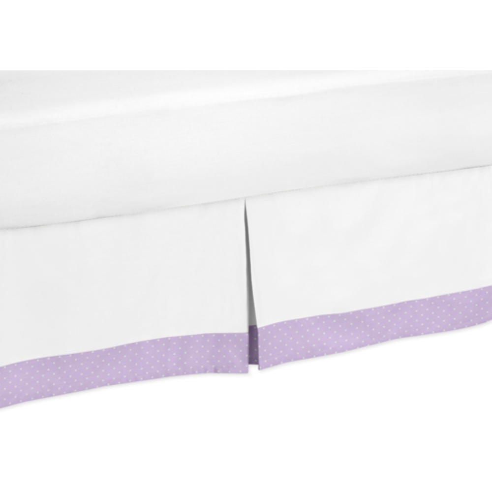 Sweet Jojo Designs Lavender and White Suzanna Collection Queen Bed Skirt