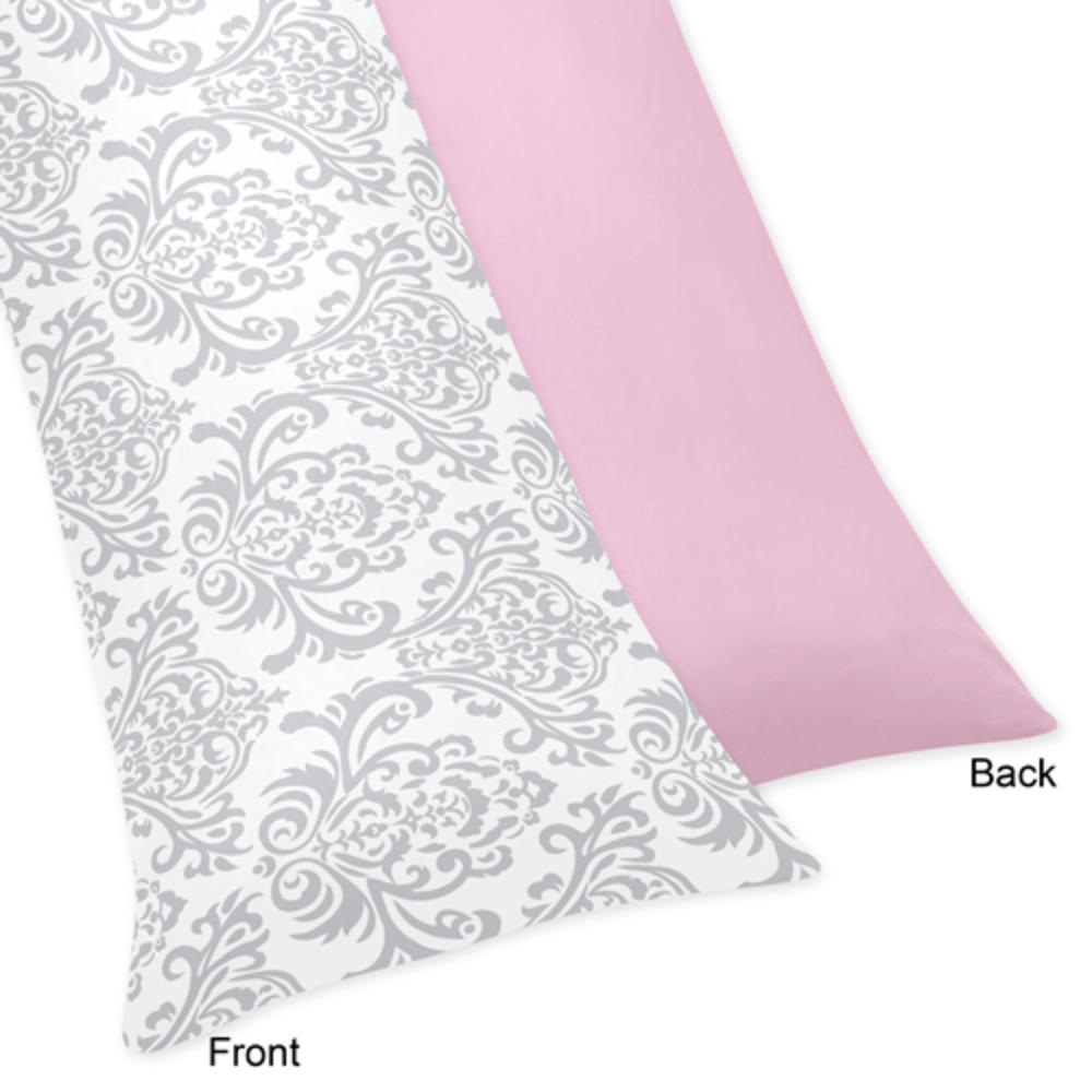 Sweet Jojo Designs Body Pillow Case for the Pink and Gray Elizabeth Collection by